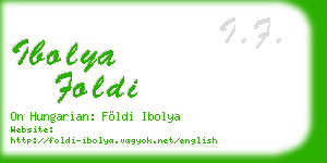 ibolya foldi business card